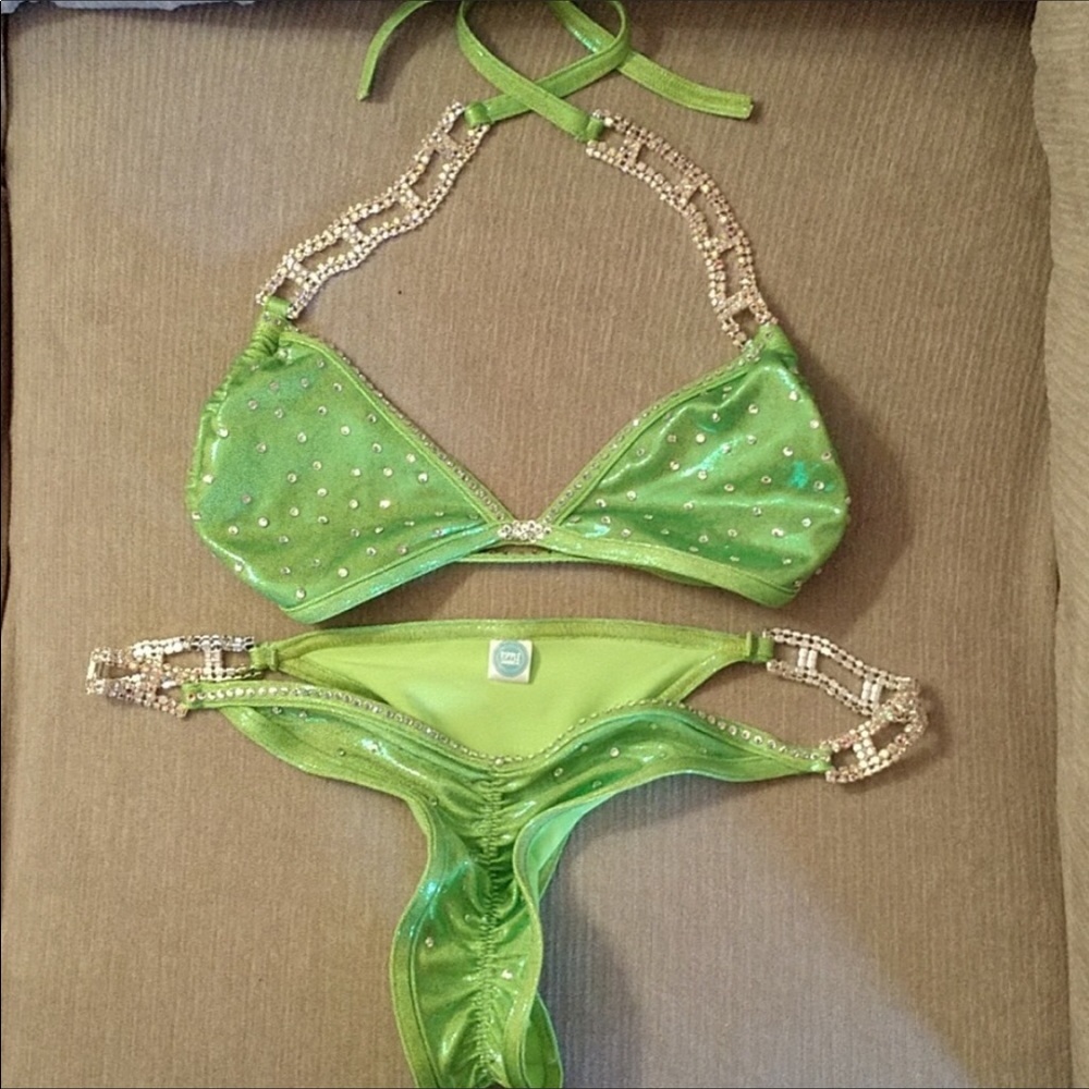 Ripple Swimwear Lime Green L competition bikini